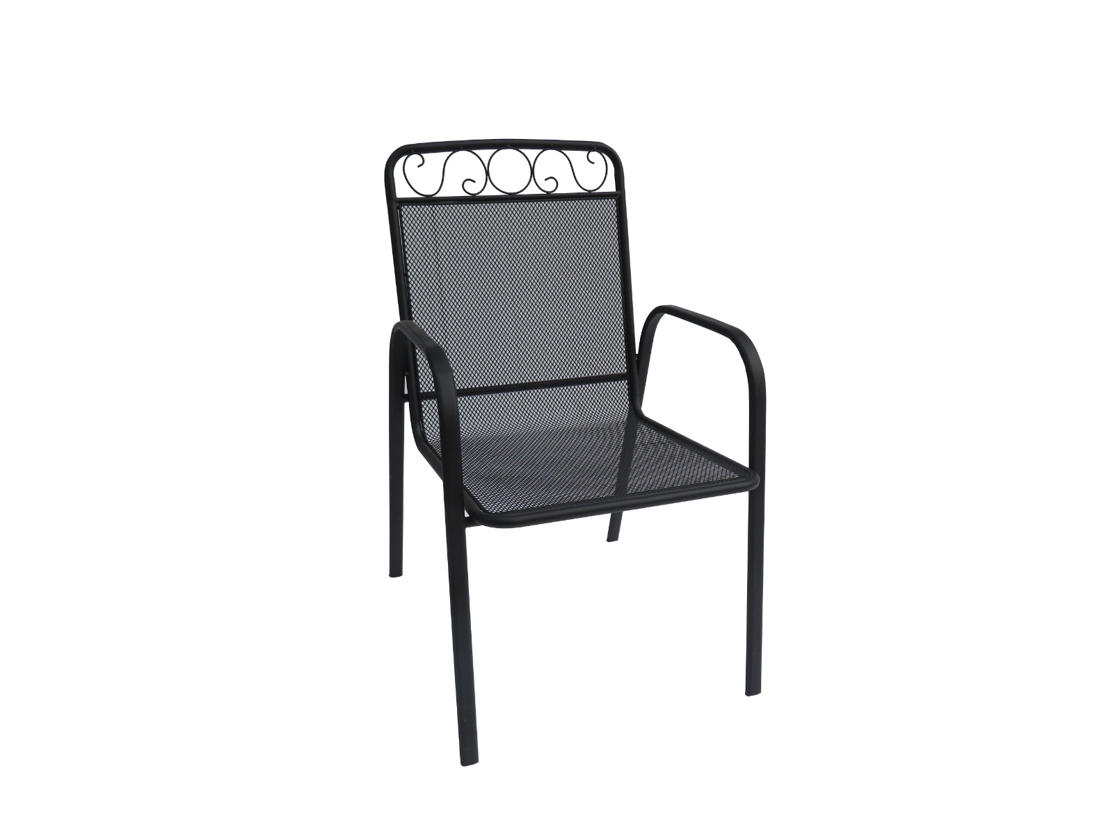BABU záhradná kovová stolička, čierna