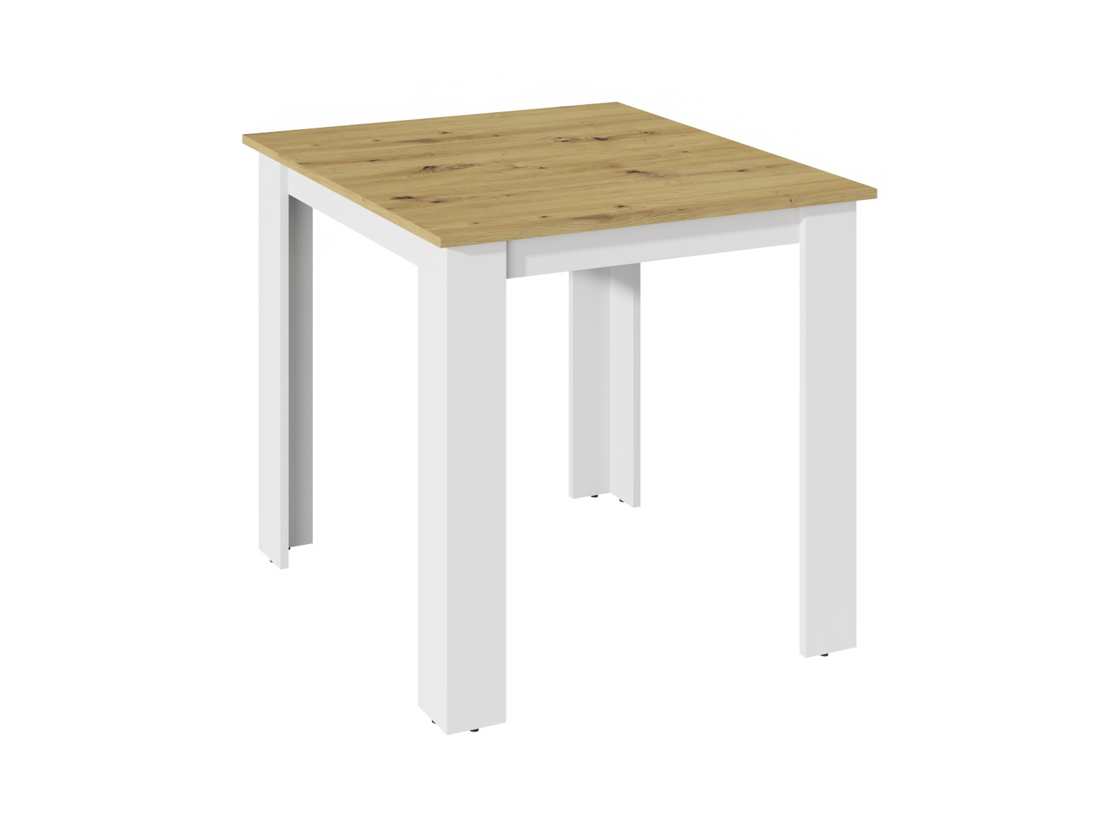 KONGI jedálensky stol 80 cm, biela/dub Artisan