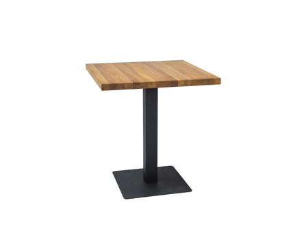 Drevený barový stôl.