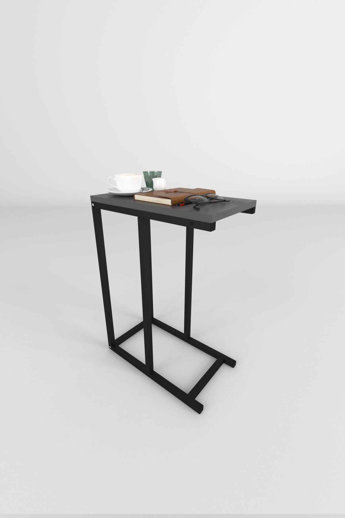 E-shop LANDEN 45*25 príručný stolík, antracit / čierna