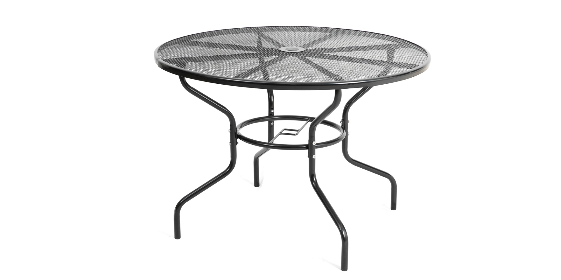 ZAZU okrúhly záhradný kovový stôl, čierny