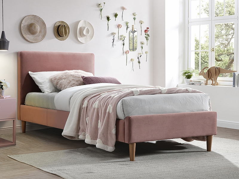 E-shop MACCO čalúnená posteľ 90x200 antická ružová