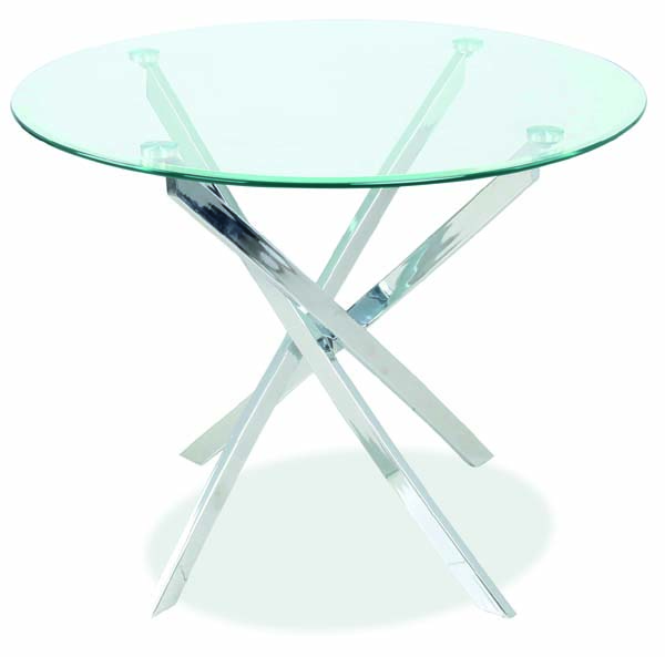 E-shop AGIP jedálenský stôl, chróm/sklo