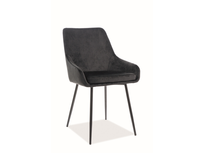 E-shop LEVI luxusná jedálenská stolička, čierny zamat
