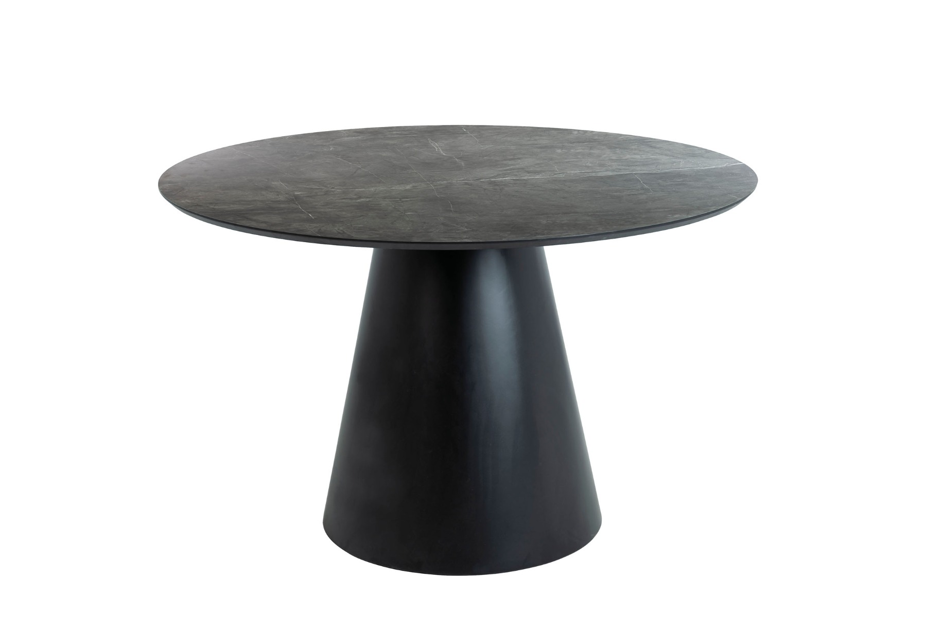 E-shop LARA, okrúhly jedálenský stôl, šedá / čierna