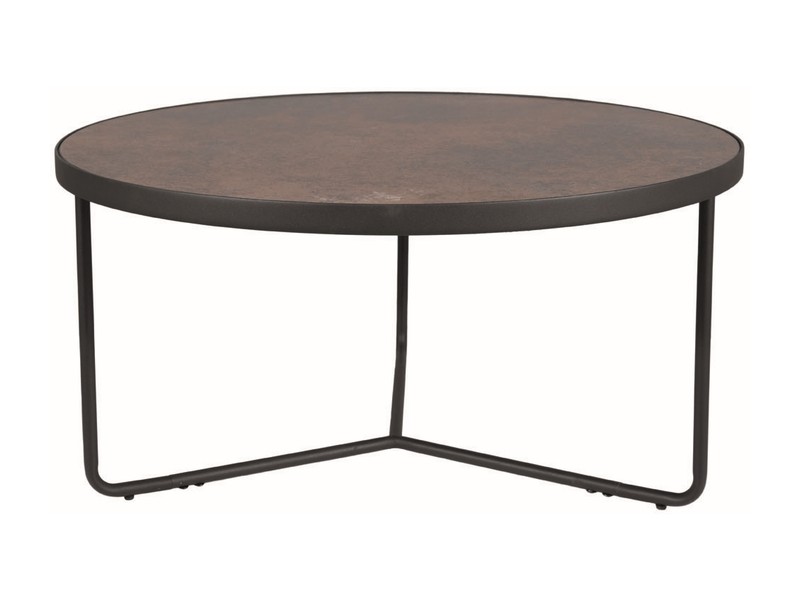 TANILA okrúhly konferenčný stolík, hnedá / čierna 