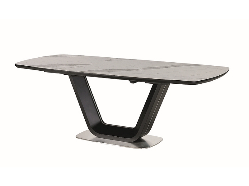 E-shop ADAMIA, rozkladací jedálenský stôl, biela, čierna