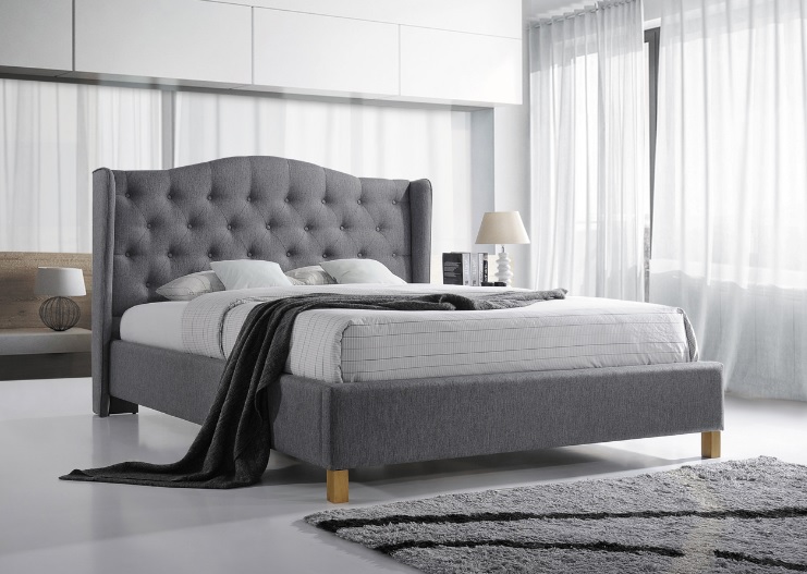 E-shop ASPENA čalúnená posteľ 160, šedá