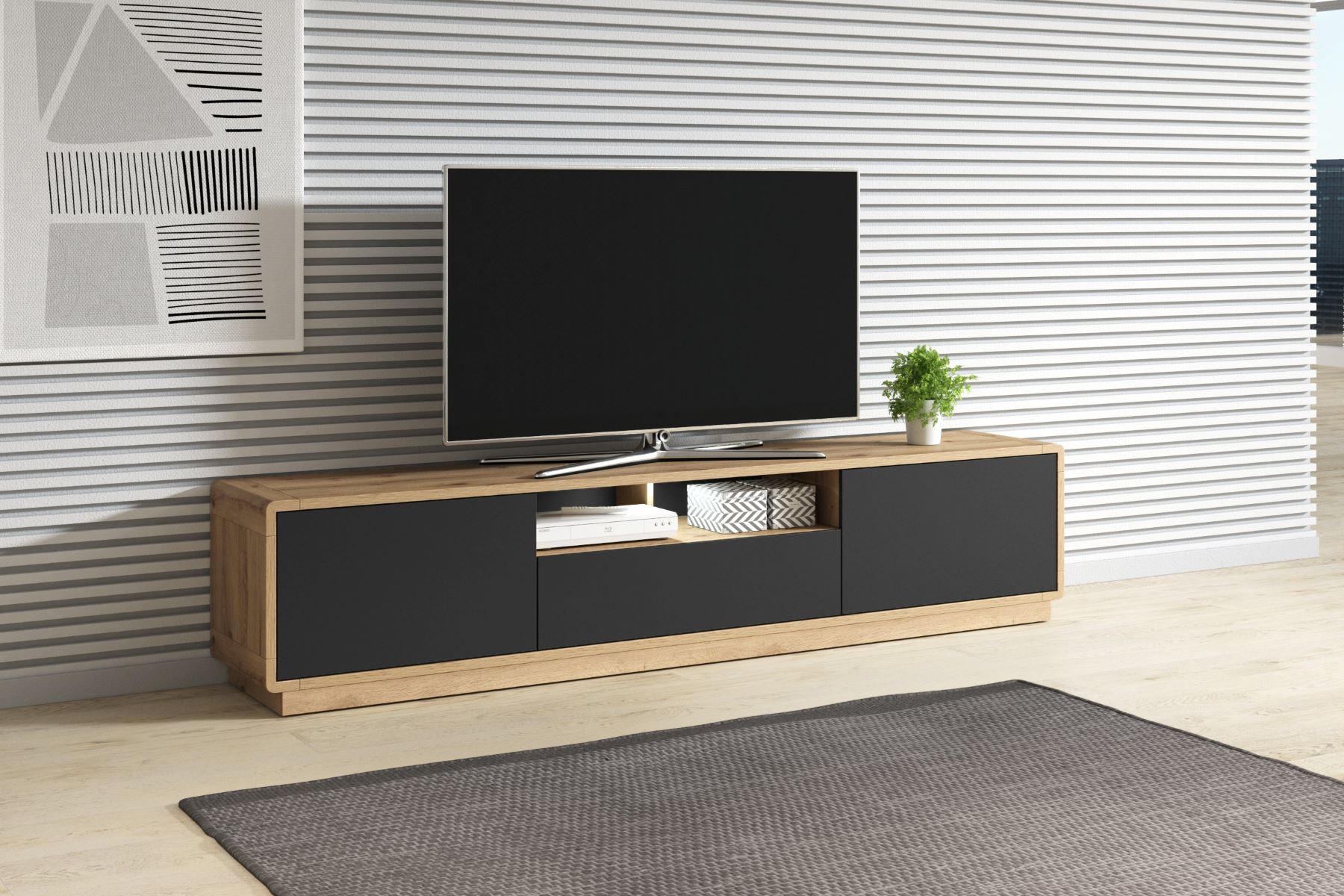 E-shop TV stolík ARTON 40 taurus/čierny mat