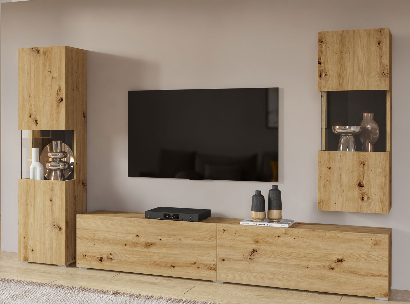 E-shop EMMA 10 moderná obývacia zostava dub artisan/ čierna