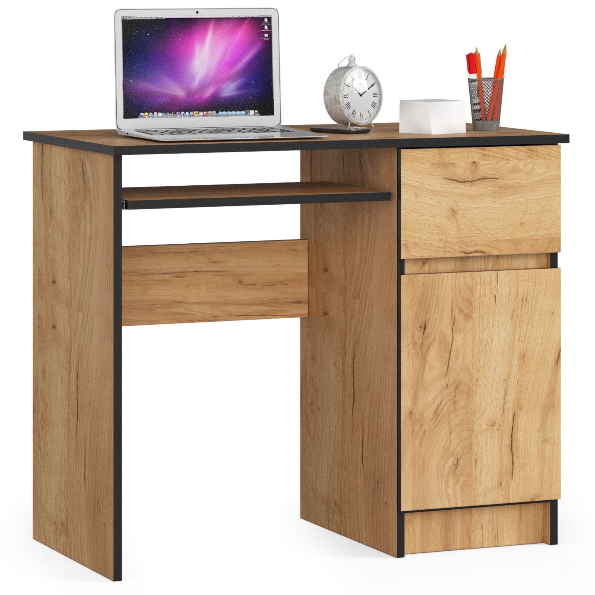 E-shop Dizajnový písací stôl PIXEL90P, dub Craft
