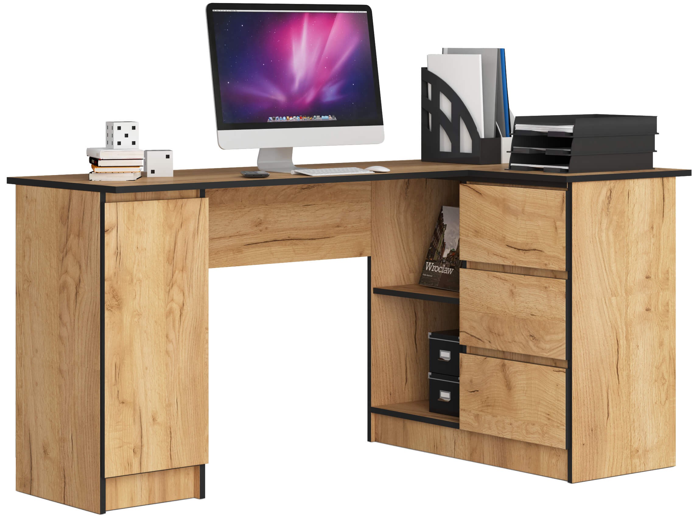 Dizajnový písací stôl ROMAN155P, dub Craft