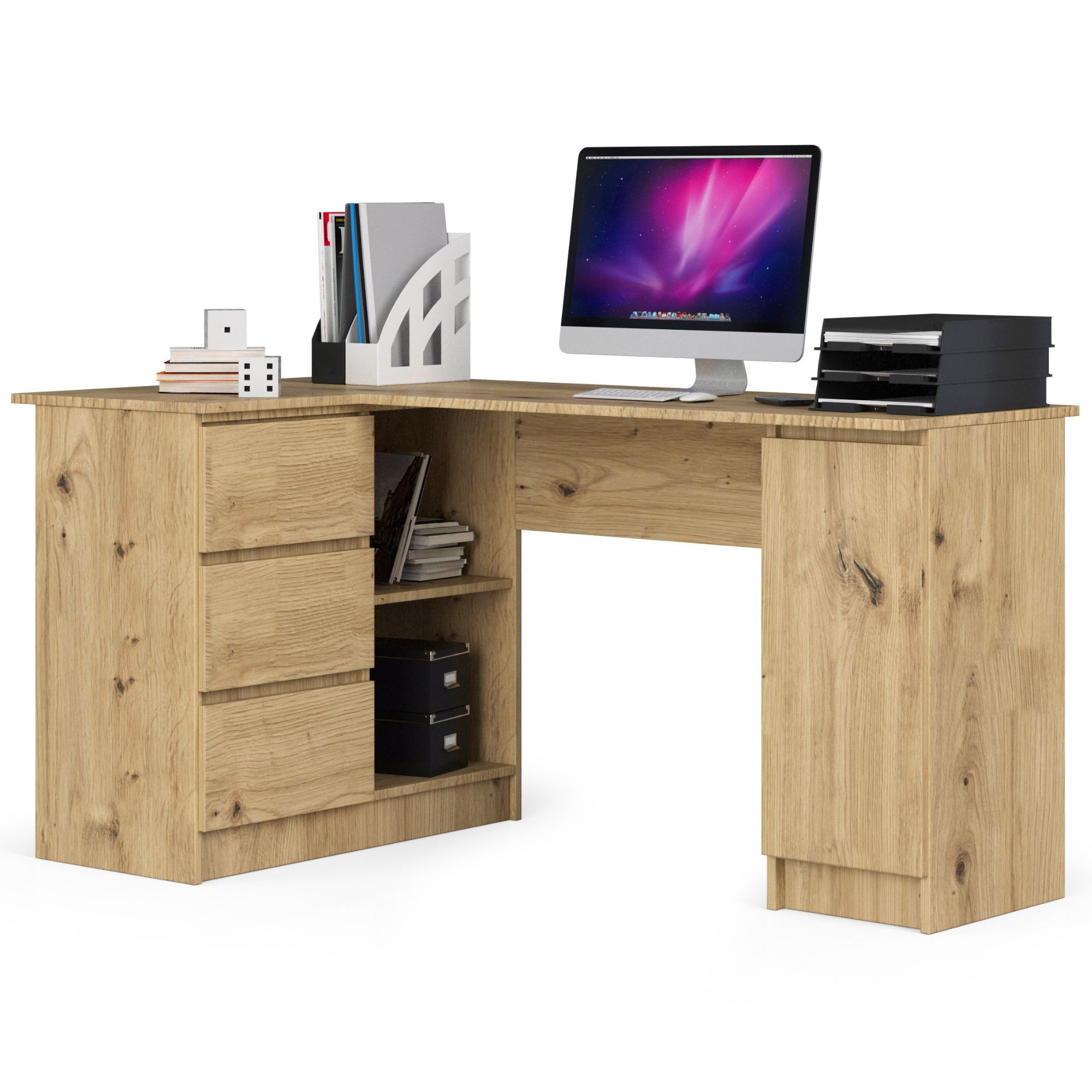 E-shop Dizajnový písací stôl ROMAN155L, dub Artisan