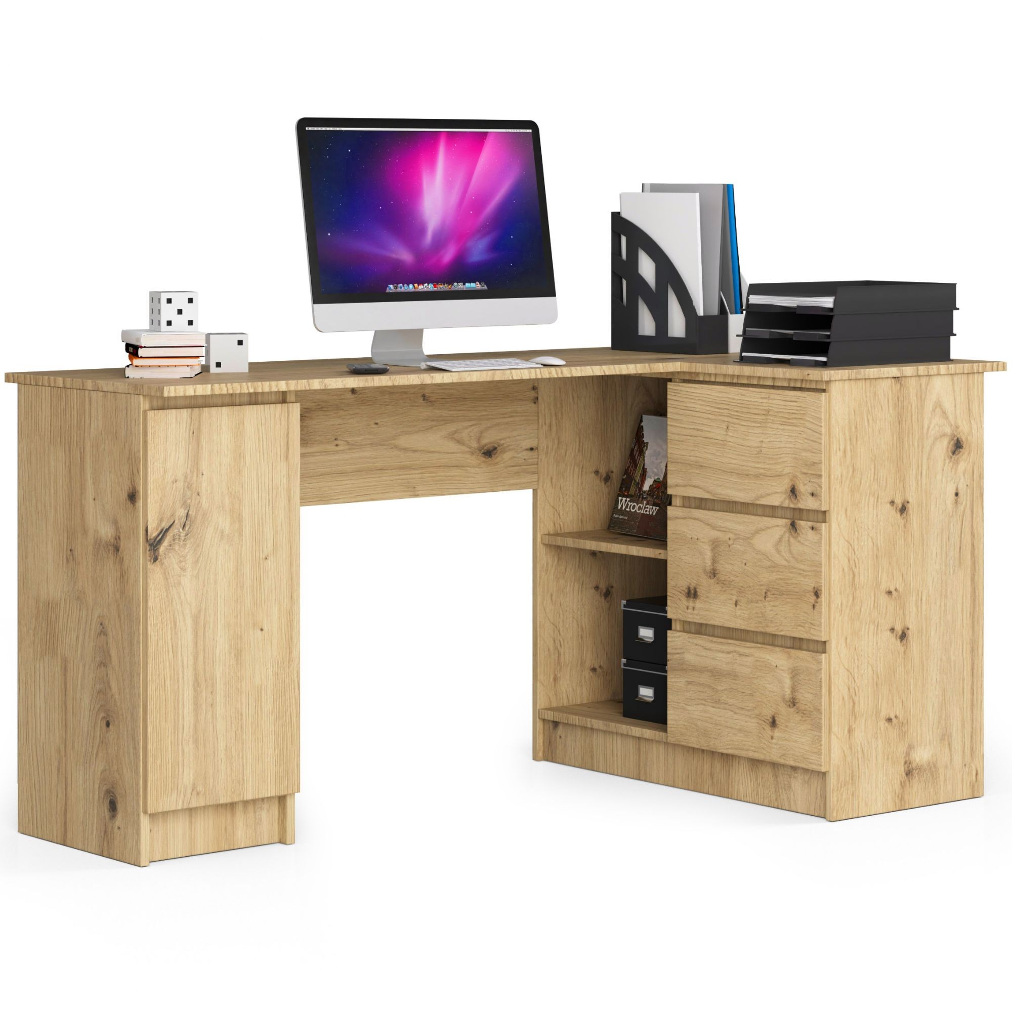 E-shop Dizajnový písací stôl ROMAN155P, dub Artisan