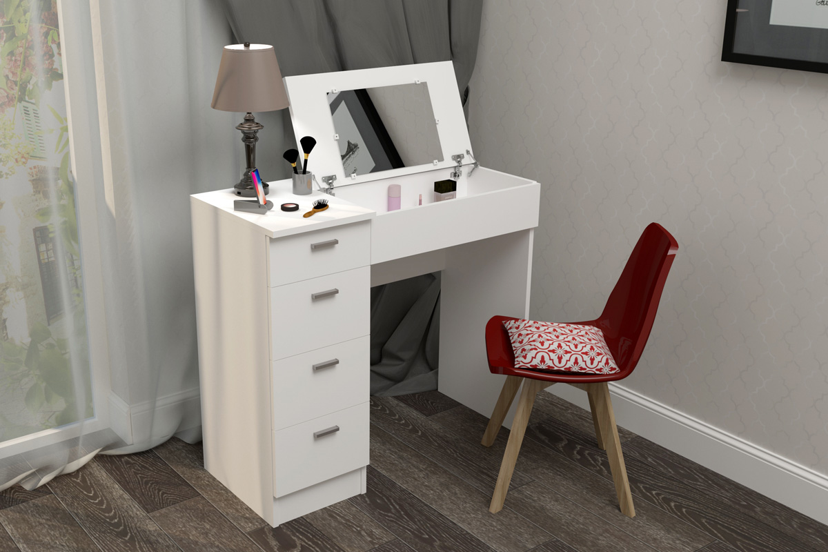 E-shop GLAMOR toaletný & písací stolík, biela