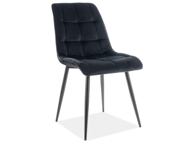 E-shop KIK VELVET MAT jedálenská stolička, čierny velvet 99 / čierna