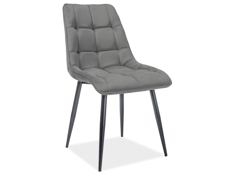 E-shop KIK VELVET MAT jedálenská stolička, šedý velvet 85 / čierrna