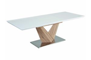 ALARIS jedálenský rozkladací stôl 160, dub sonoma/biely lesk