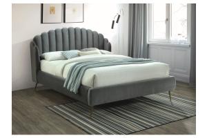 DENIMA VELVET, manželská posteľ 160x200cm, šedá, zlatá