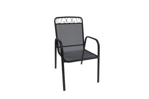 BABU záhradná kovová stolička, čierna