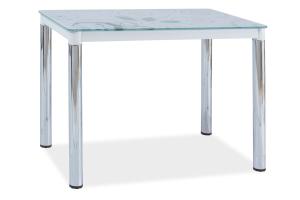 Jedálenský stôl TAMAR II, biela/chróm