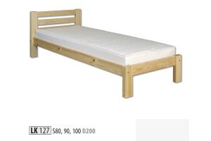KL127 posteľ - jednolôžko 100, prírodná borovica