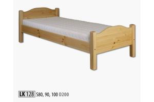 LK128 posteľ - jednolôžko 100, prírodná borovica