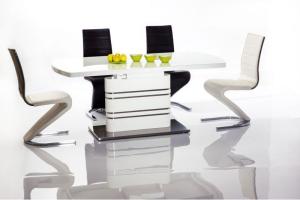 GUCI jedálenský stôl 85x140, biela/biely lesk