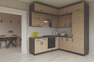 HORIZON R3PA moderná kuchyňa 230 x 230, dub prímorský / grafit