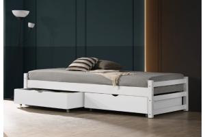 Jednolôžková posteľ s úložným priestorom BUSTA 90, biela