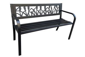 LISSTELA záhradná lavička, čierny kov/plast