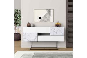 luxusne konzolovy stolik biela biela Carrara LUCIA