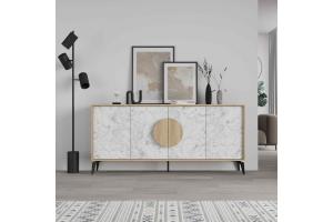 luxusne konzolovy stolik dub biela Carrara ORIANA 180