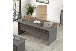 Písací stôl VISTA 1, orech/beton/antracit