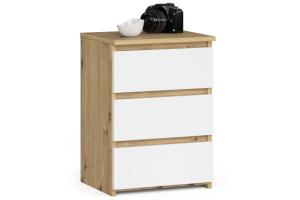 Dizajnový nočný stolík SHEEN40, hnedý / biely