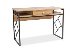 ELSEN B, písací stôl, dub, hnedá