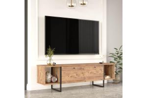 TV stolík VEGY 30, farba borovica + čierny kov