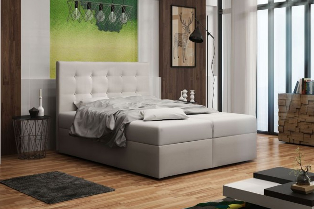E-shop BONEMI 1 čalúnená manželská posteľ 140 x 200 cm, béžová COSMIC 10