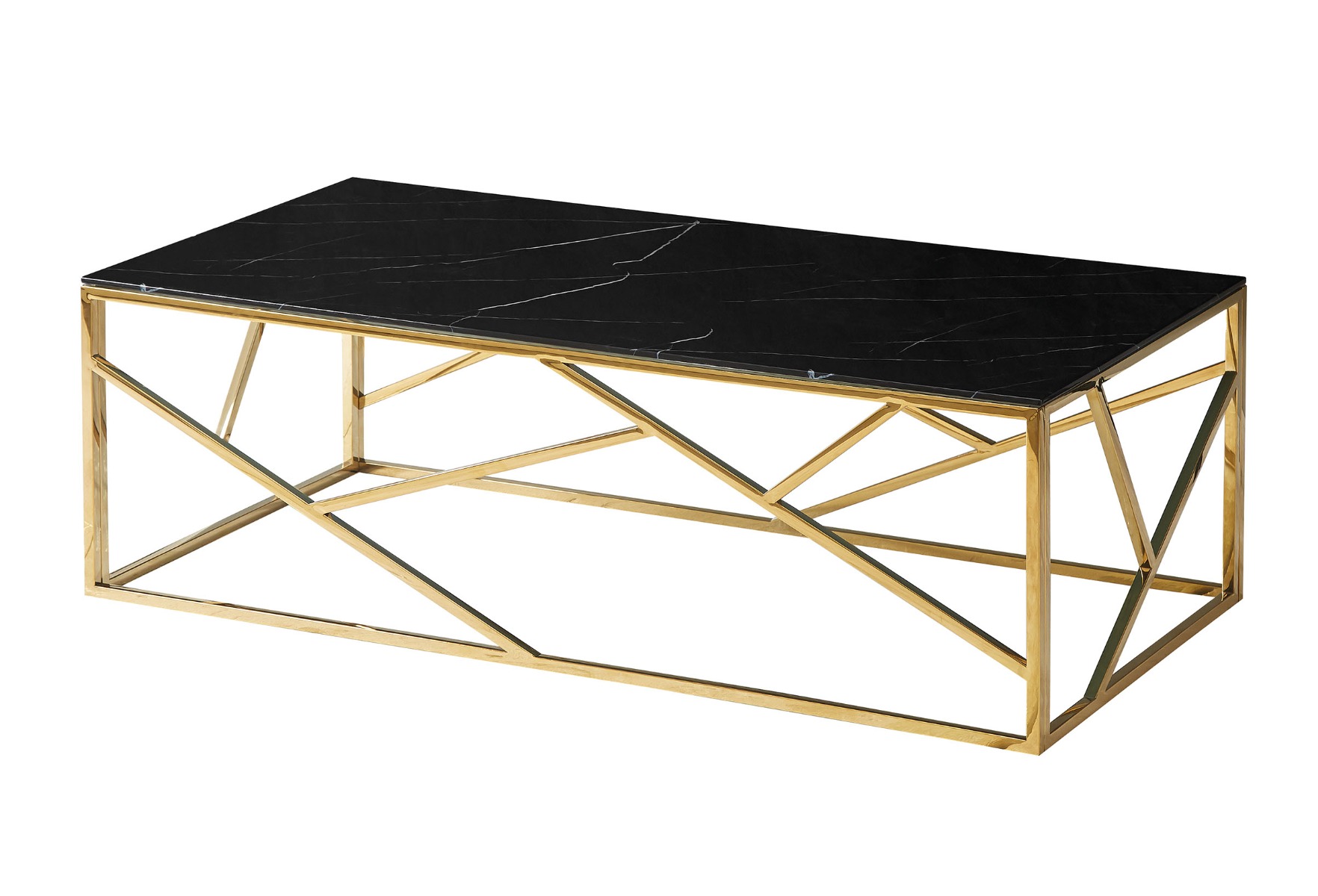 ESKADA A dizajnový konferenčný stolík 120, čierna/zlatá