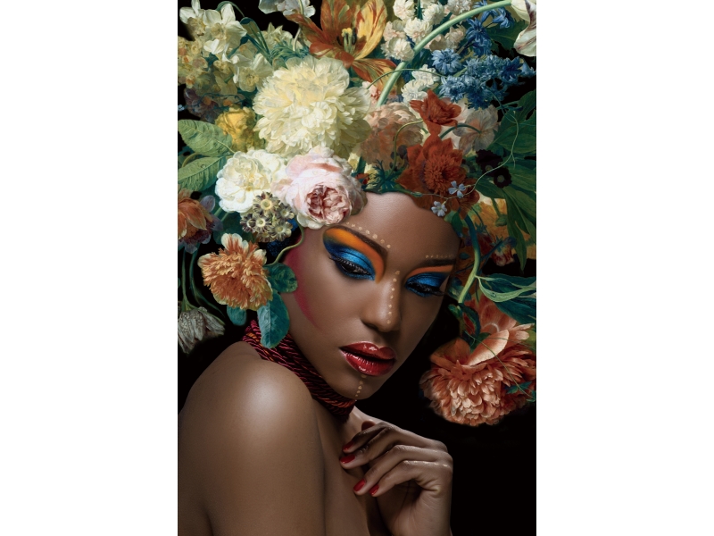 E-shop FLOWER WOMAN sklenený obraz Kvety I, 80x120cm