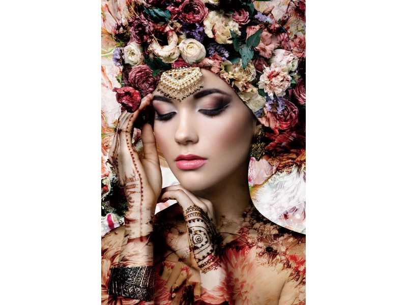 E-shop FLOWER WOMAN sklenený obraz Kvety II, 80x120cm
