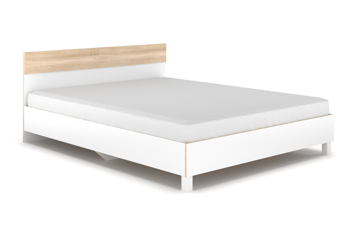 E-shop AXEL manželská posteľ 160, dub samoa/biela