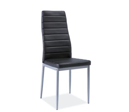 E-shop Moderná čalúnená stolička VERME, čierna/alumínium