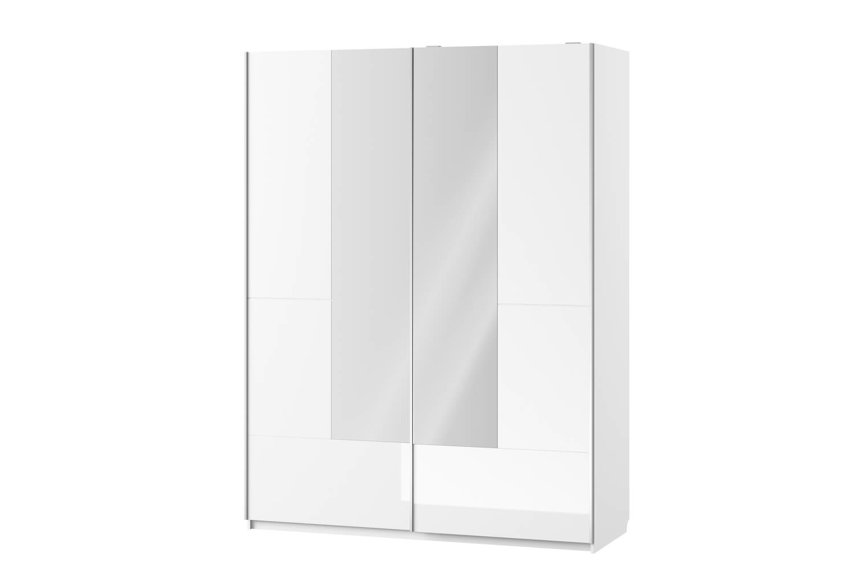 E-shop CELENE 30 dvojdverová skriňa so zrkadlom, biela/biely lesk