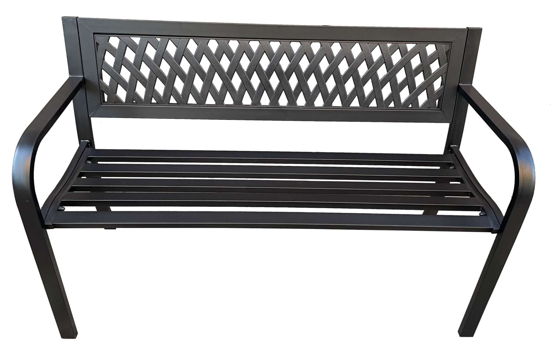 E-shop KALINA záhradná lavička, čierny kov/plast