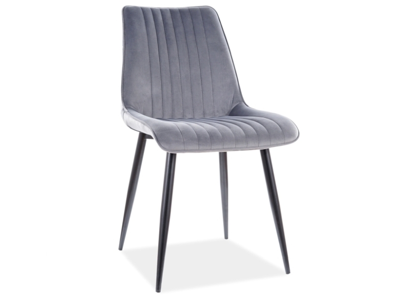 E-shop MIKE VELVET čalúnená stolička, šedý bluvel 14 / čierna