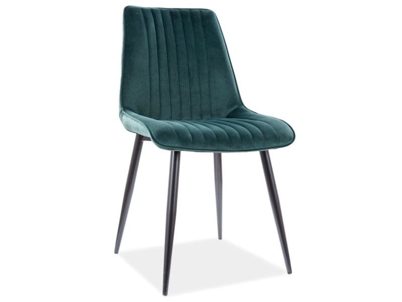 E-shop MIKE VELVET čalúnená stolička, zelený bluvel 78 / čierna