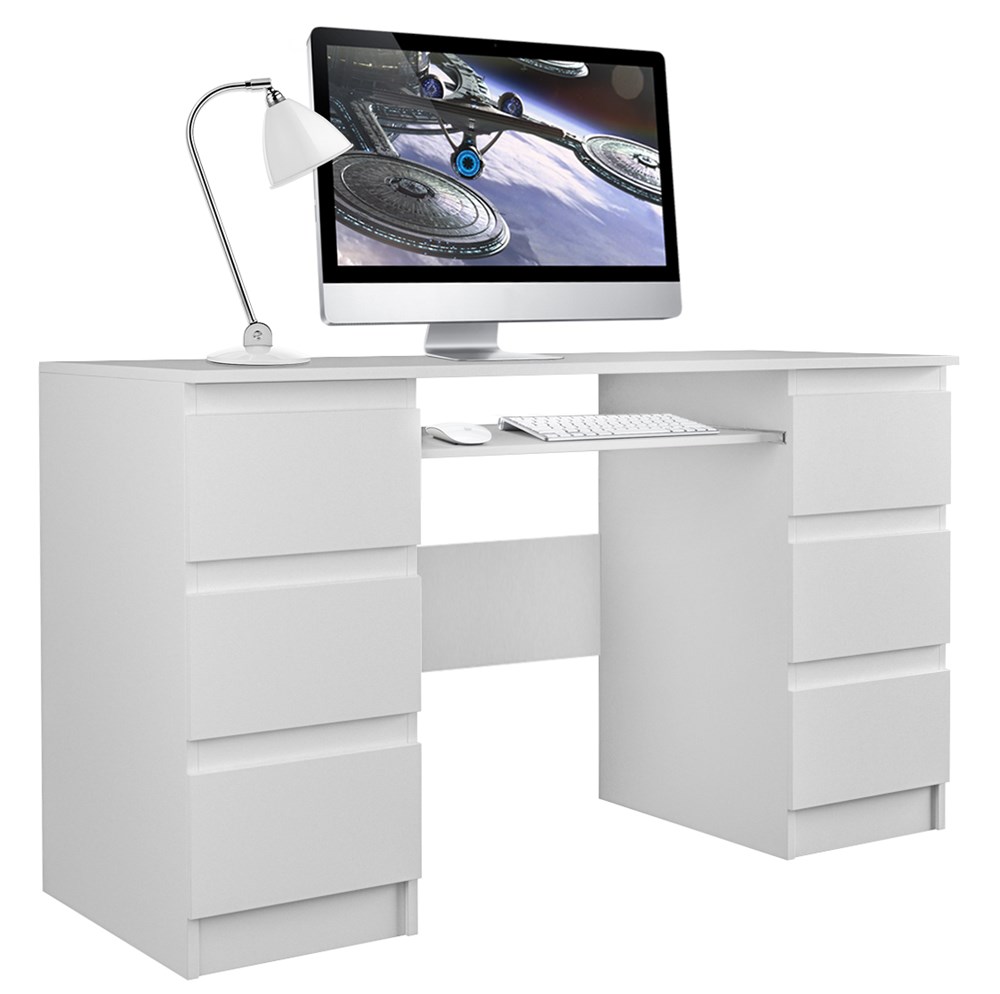 E-shop BAKU písací stolík so zásuvkami, biely