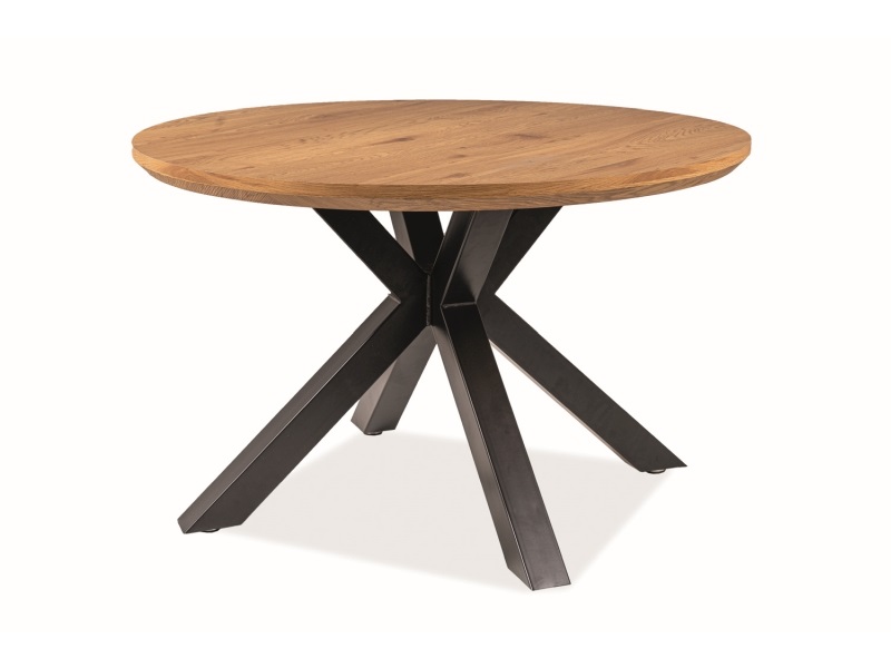 E-shop REVIVAL, okrúhly jedálenský stôl, dub, čierna
