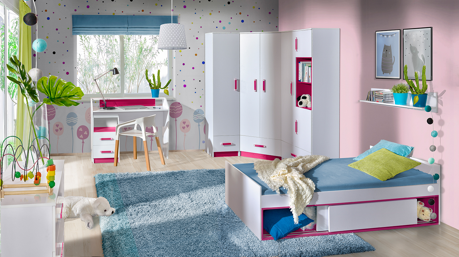TRAFIC 1 detská izba, biela/ružová